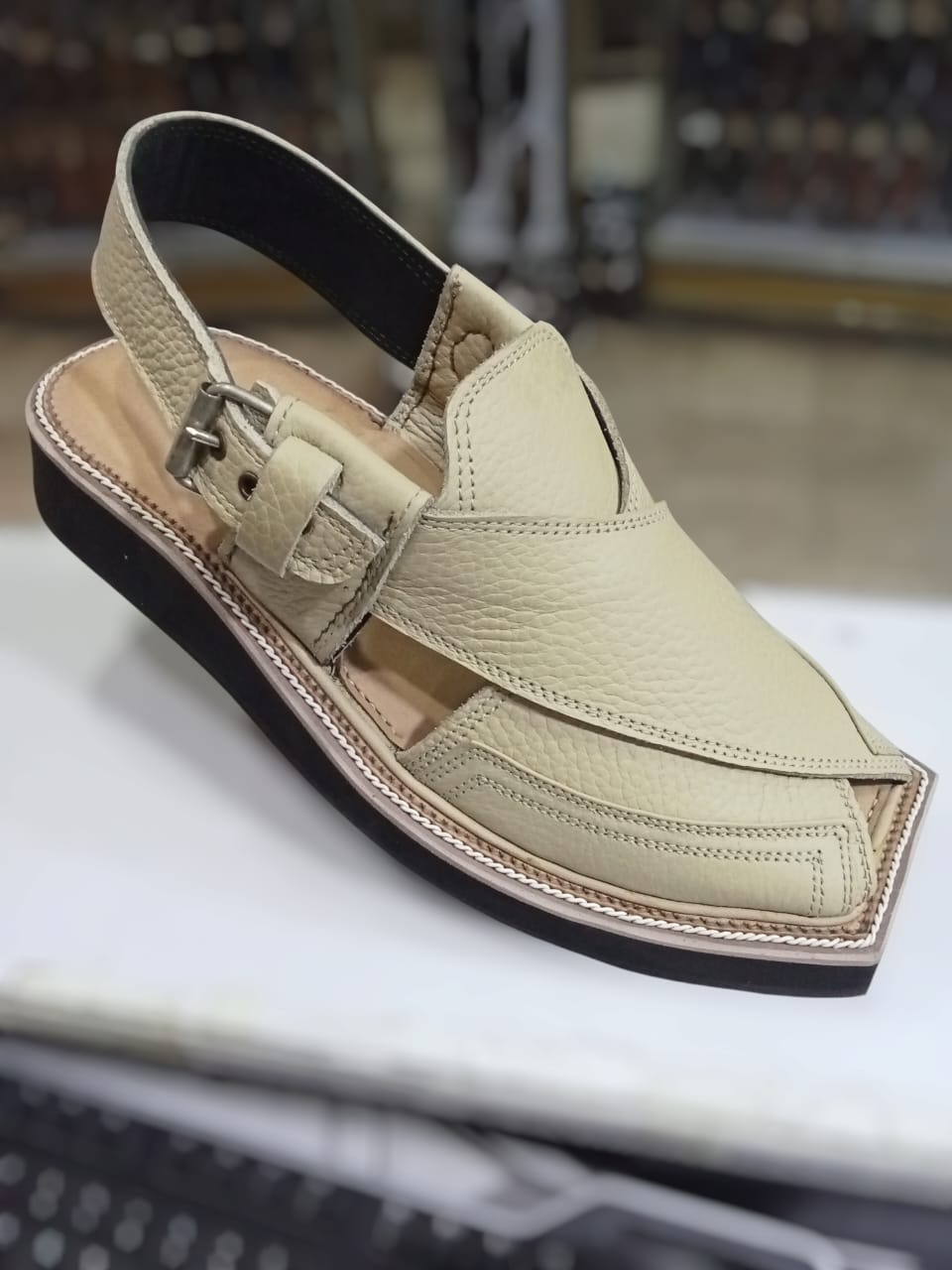 Camel colour peshawari chappal