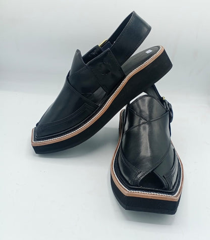 Black Kaptaan Chappal peshawari