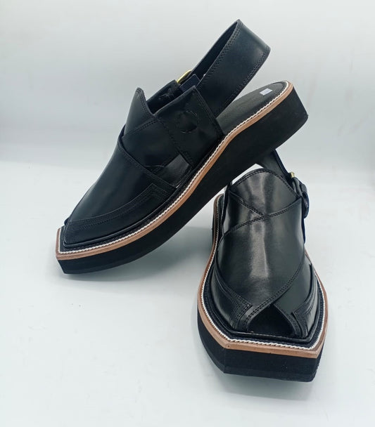Black Kaptaan Chappal peshawari