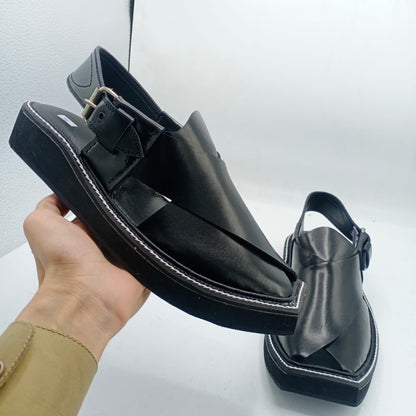 Black Kaptaan Chappal peshawari